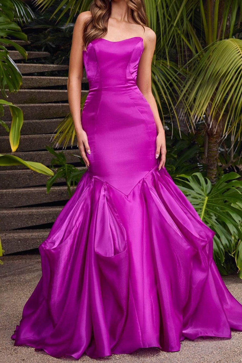 Formal Women's Dresses Handmade Strapless Ruffle Prom Gown Corset Mermaid Floor Length Prom Dresses Stores